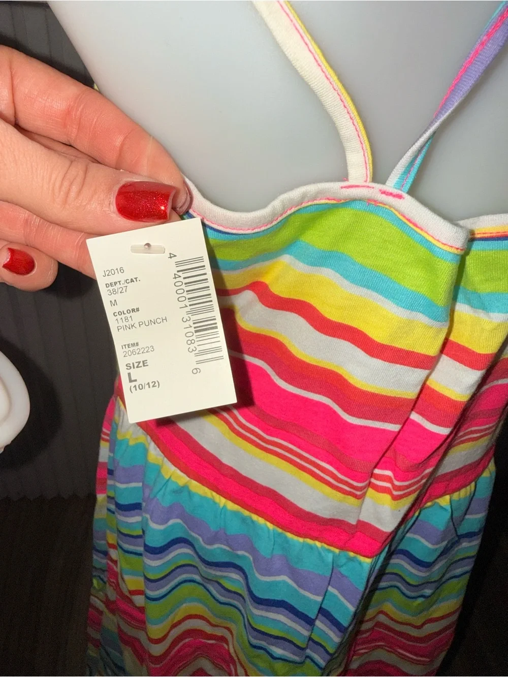 Girls' Multicolor Striped Sleeveless Summer dress - Multi Color